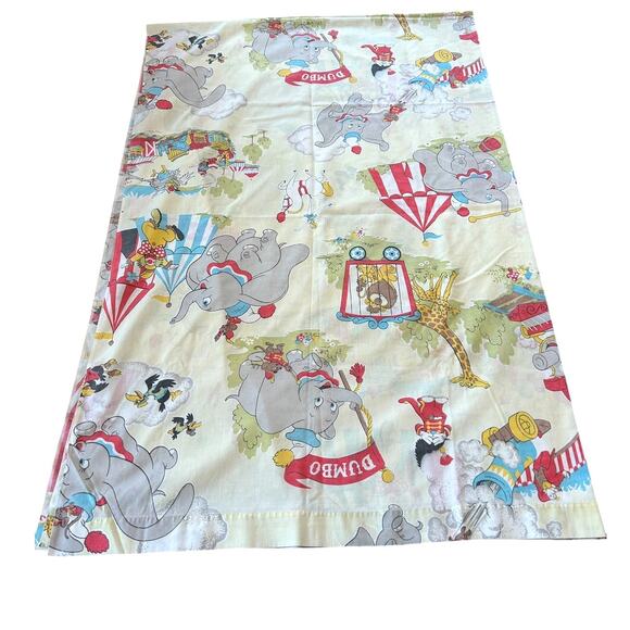 Vintage Walt Disney Productions Dumbo Twin Flat Sheet Circus Print 60s/70s - Picture 2 of 3
